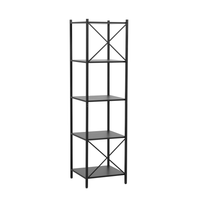 Regal aus Holz-Metall, ca. 45 x 45 x 168 cm - Schwarz