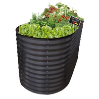 Hochbeet Metall 160x80x78cm oval, anthrazit, Pflanzbeet wetterfest, Gartenbeet