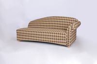 3-Sitzer Sofa Loretta mit rechter Armlehne – Kariert & Braun