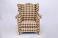 Polstersessel Loretta, ca. 86 x 81 x 105 cm – Kariert & Braun