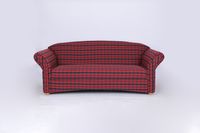 3-Sitzer Sofa Loretta, ca. 204 x 83 x 85 cm – Rot Kariert