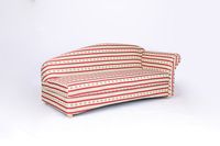 3-Sitzer Sofa Loretta mit rechter Armlehne, ca. 193 x 83 x 85 cm – Rot gestreift & Blumenmuster