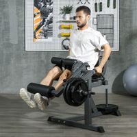 Beinstrecker, Verstellbar Beinbeuger mit Plattenbeladung, Stahl, Schwarz