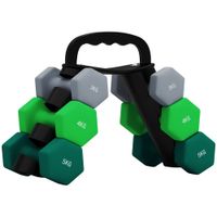 6er-Set Kurzhantel 2 x 3 kg, 2 x 4 kg, 2 x 5 kg, Hantel-Set mit Ständer