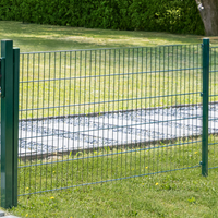Doppelstabmattenzaun Komplett-Set, ca. 103 cm x 10 m - Moosgrün