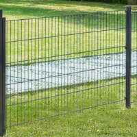Doppelstabmattenzaun Komplett-Set, ca. 103 cm x 10 m - Anthrazit