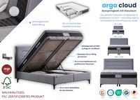 Boxspringbett "A-CLOUD" mit Stauraum – Bett mit Bettkasten & Pocket-Federkern Matratze - Grau