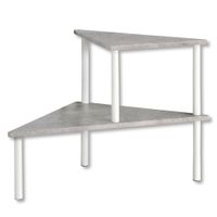 Küchen-Eckregal mit 2 Ebenen, Beton,weiß