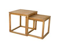 2er Garten Beistelltisch aus Akazienholz – Braun