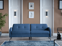 Juniper 3-Sitzer Schlafsofa mit Bettkasten und Schlaffunktion - Blau