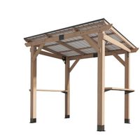 Grill-Pavillon, aus Zedernholz und Stahl, ca. 263 x 187 x 225 cm in naturholz