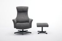 Drehsessel mit Hocker, ca. 76 x 88 x 106,5 cm - Dunkelgrau