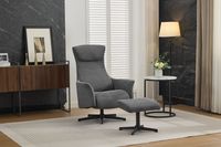 Drehsessel mit Hocker, ca. 76 x 88 x 106,5 cm - Dunkelgrau