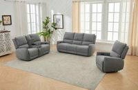 3tlg. Relaxsofa-Set - Grau