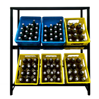 Getränkekistenregal für 6 Kisten aus pulverbeschichtetem Stahl, ca. 100 x 32 x 112 cm – Schwarz