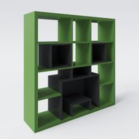MINECRAFT Bücherregal, 15 Fächer, Raumteiler, Gaming-Möbel mit dunkler Optik