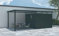 Anbau für Metallgerätehaus "ELSA", ca. 275 x 294 x 222 cm - Glänzendes Grau