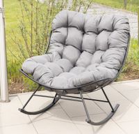 Schaukelstuhl aus Stahl mit Kissen, ca. 68 x 84 x 100 cm - Anthrazit