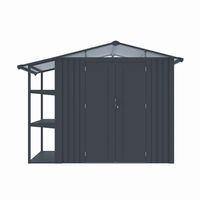 Metallgerätehaus "LAURA", ca. 295 x 168 x 220 cm - Glänzendes Grau