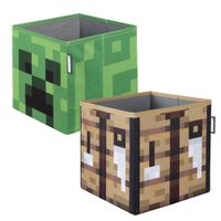 MINECRAFT - Aufbewahrungsboxen im 2er Set, faltbare Stoffboxen