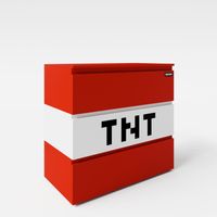 MINECRAFT - Kommode mit 3 Schubladen, Dresser, TNT-Würfel