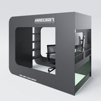 MINECRAFT - Kojenbett, Hochbett 120x200cm, Gaming Möbel mit dunklem Design