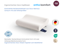 AH Ortho Comfort Visco-Memory Nackenstützkissen – 51x42 cm
