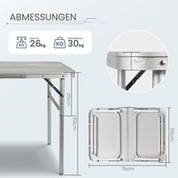 Campingtisch Klapptisch Gartentisch, leicht Aluminium Beistelltisch