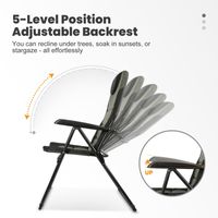 Campingstuhl Gartenstuhl klappbar, polyester, 5 fach Verstellbarer Rückenlehne, bis 150kg