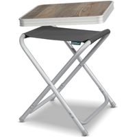 Leichter Campinghocker mit MDF Tisch, Aluminium Beistelltisch für Picknick und Balkon