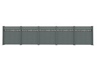 WPC-Sichtschutzzaun Valla - mit Design 5x Element + 6x Pfosten - Grau