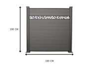 WPC-Sichtschutzzaun Valla - mit Design 1x Element + 2x Pfosten - Grau