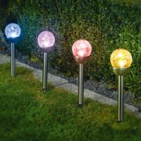 XXL-LED-Solar-Kugel "Crashglas" 4er-Set