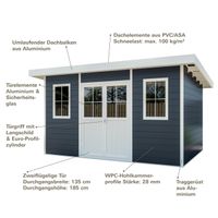 eleph WPC Gartenhaus Flachdach L 