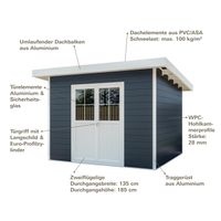 eleph WPC Gartenhaus Flachdach M 