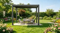 Alu-Pergola mit verstellbaren Lamellen ca. 300 × 300 × 230 cm - Anthrazit