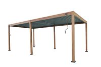 Aluminium-Pergola mit beweglichen Lamellen, ca. 3 x 6 m - Dunkelbraun