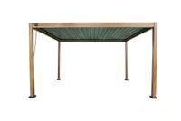 Aluminium-Pergola mit beweglichen Lamellen, ca. 3 x 4 m - Dunkelbraun