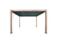 Aluminium-Pergola mit beweglichen Lamellen, ca. 3 x 3,6 m - Dunkelbraun