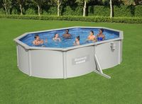 Hydrium™ Stahlwandpool Komplett-Set + Sandfilteranlage 500 x 366 x 122 cm, granitgrau, oval