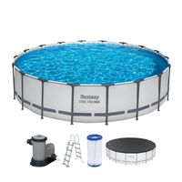 Bestway Steel Pro MAX™ Frame Pool Komplett-Set mit Filterpumpe Ø 549 x 122 cm Swimmingpool