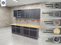 Garagenschrank 7tlg. schwarz 240 cm