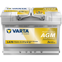 VARTA Professional AGM LA70 Batterie 840070076K312, LA70, 12 V, 70 Ah, 760 A