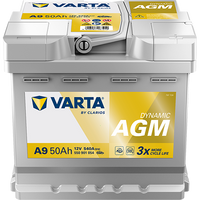 VARTA Dynamic AGM A9 Batterie 550901054K262, A9, 12  V, 50 Ah, 540 A