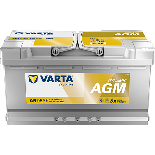VARTA Dynamic AGM A5 Batterie 595901085K262, A5, 12 V, 95 Ah, 850 A