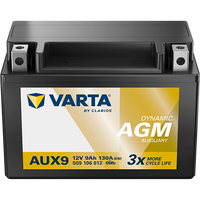 VARTA Dynamic AUX9 Batterie 509106013K262, AUX9, 12 V, 9Ah, 130 A