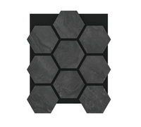 Akustikpaneel Sechseckig Matt-Anthrazit, 4 Stk à 674×551×15 mm/1,49m² – Steinoptik