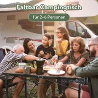 Klapptisch Campingtisch, Höhenverstellbar Gartentisch, bis 100kg, für 4-6 Personen