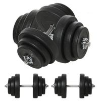 HOMCOM Kurzhantel-Set 40 kg, Hantelset aus Stahl 2er Set Kurzhanteln, Schwarz