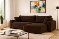Ecksofa Austin 244x145 cm Cord Braun Poso 06